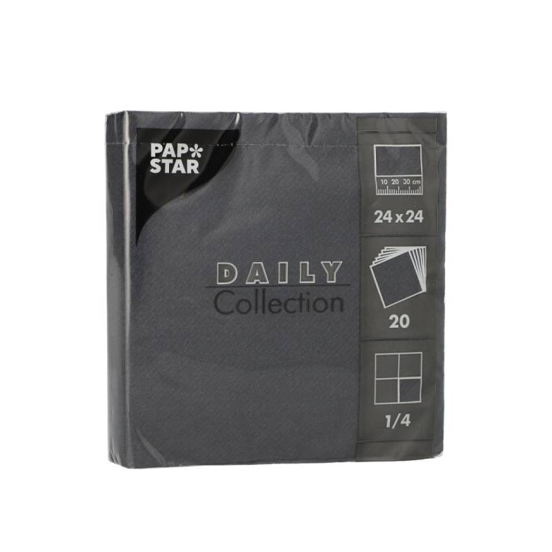 PAPSTAR Servietten 24,0 x 24,0 cm 2-lagig schwarz von PAPSTAR