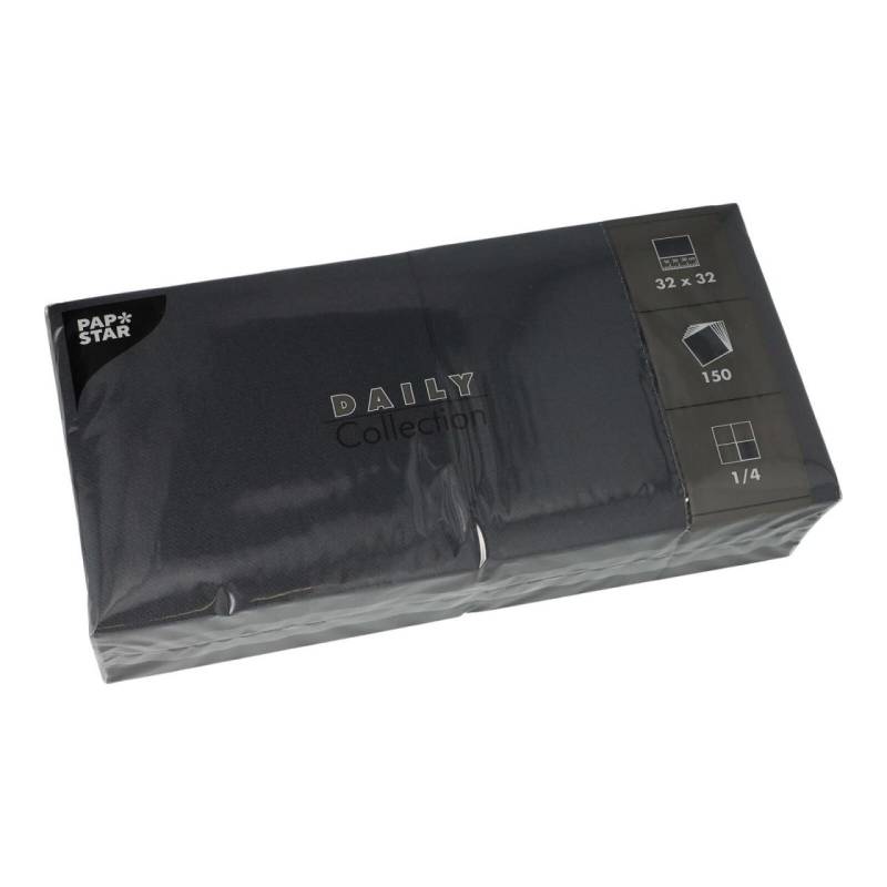 PAPSTAR Servietten 32,0 x 32,0 cm 2-lagig schwarz von PAPSTAR