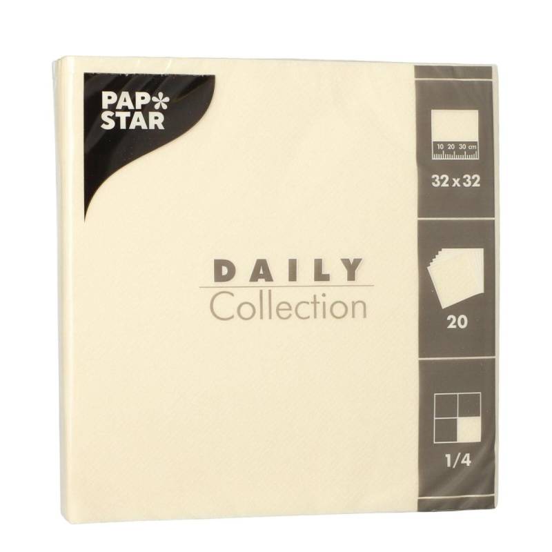 PAPSTAR Servietten 32,0 x 32,0 cm 2-lagig champagner von PAPSTAR