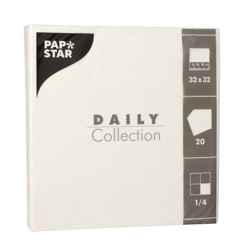PAPSTAR Servietten 32,0 x 32,0 cm 2-lagig weiß von PAPSTAR