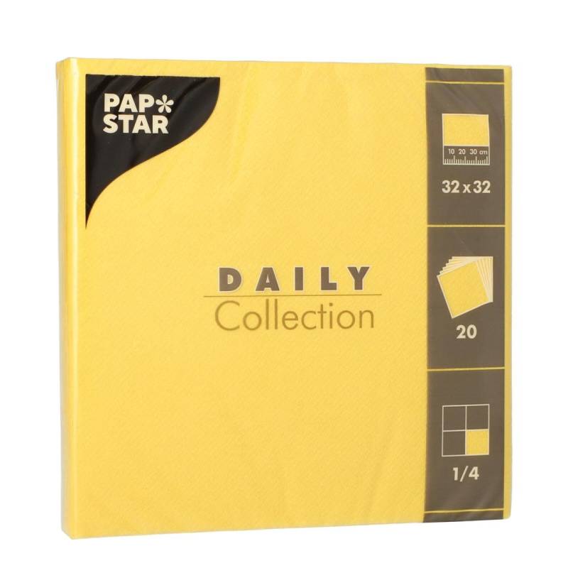 PAPSTAR Servietten 32,0 x 32,0 cm 2-lagig gelb von PAPSTAR