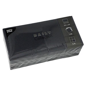PAPSTAR Servietten Daily Collection schwarz 2-lagig 24,0 x 24,0 cm, 150 St. PAPSTAR Servietten Daily Collection schwarz 2-lagig 24,0 x 24,0 cm, 150 St. von PAPSTAR
