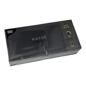 PAPSTAR Servietten Daily Collection schwarz 2-lagig 32,0 x 32,0 cm, 150 St. von PAPSTAR