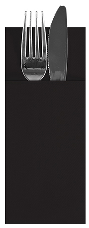 PAPSTAR Servietten-Tasche, 1/8-Falz, schwarz, 480er von PAPSTAR