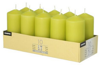 STARPAK Stumpenkerze, Durchmesser: 40 mm, kiwi von starpak
