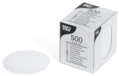 PAPSTAR Tassendeckchen rund, weiß, Durchmesser: 8,5 cm von PAPSTAR