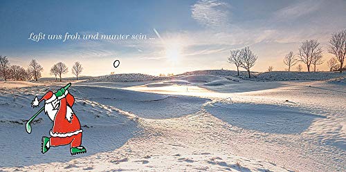 Golf Weihnachtskarte – Lasst uns froh und munter sein… 1er Set (Karte + Umschlag grün) von PAR Verlag