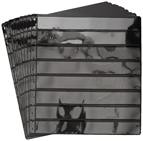 Pardo 100800 – Pack von 10 Hüllen Briefmarken – 16 Unterkünfte, Folie schwarze Central blickdicht und transparent auf jeder Seite von PARDO