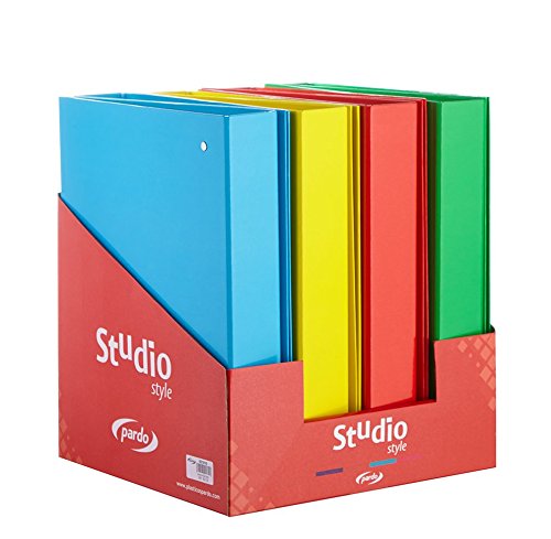 Pardo 921218 Präsentationsständer mit 12 Ordnern aus Karton mit 2/25-Ringen, Studio-Design, mehrfarbig von PARDO