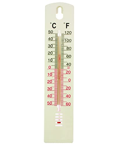 PARENCE - Kunststoff-Wandthermometer für den Innen- oder Außenbereich - Größe 20 CM - Weiß, -50 bis +50 °C - Celsius + Farhenheit von PARENCE
