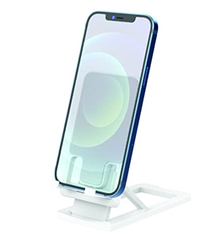 PARENCE.- Faltbarer und 5 Kerben Verstellbarer Telefonhalter, solide und stabil/Universal-Silikon-Smartphone-Halter Ultradünn einstellbar für Desktop - weiße Farbe von PARENCE