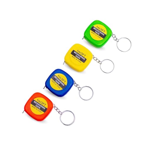 PARENCE.- Set mit 4 Mini-Maßbändern Maße 1m, 3FT Couturier, Schneider/kleines Petanque-Meter (1 Meter) Flexibles Taschenformat - zufällige Farbe - 4 Stück von PARENCE