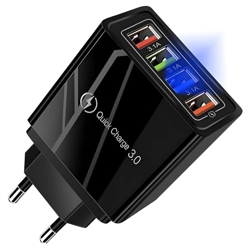 PARENCE.- USB-Wandladegerät mit 4 Anschlüssen - Schnell und effizient - Universell, LED-Anzeige (Update 2024) von PARENCE
