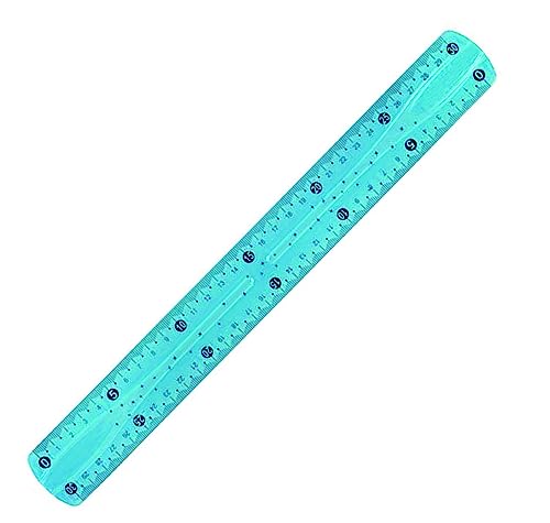 PARENCE.- Weiches Lineal 30cm / Unzerbrechliches Messgerät/Messung in Zentimetern (30) und Zoll (12) - Zufällige Farbe (blau, gelb, grün, rot ...) von PARENCE