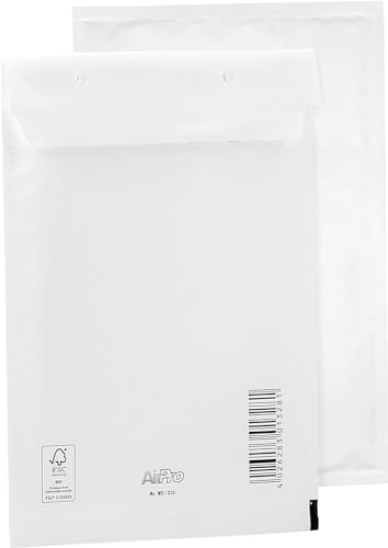 Luftpolsterumschläge, Luftpolstertaschen, 20 x 27,5 cm, Weiß, 50 Stück Luftpolsterumschläge, Luftpolstertaschen, 20 x 27,5 cm, Weiß, 50 Stück von PARIS STOCK