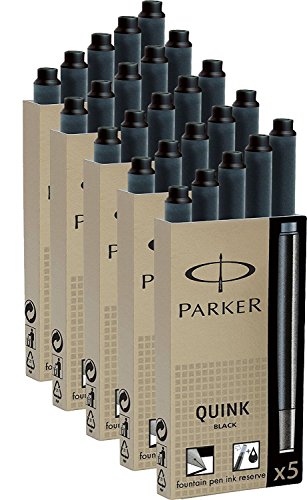 25 Parker Patronen Z44 schwarz (5 Packungen) von PARKER