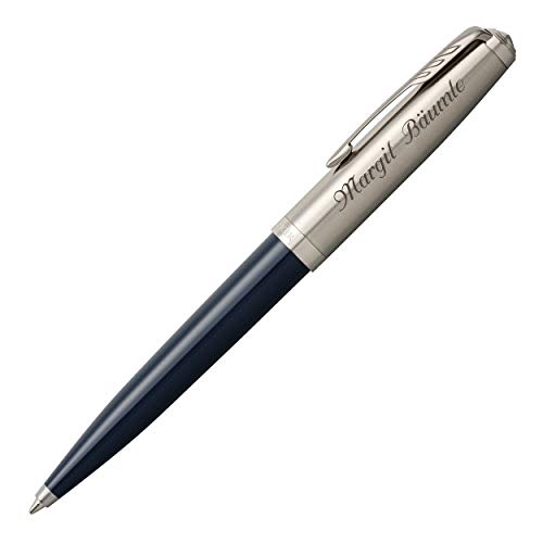 PARKER 51 Drehkugelschreiber Midnight Blue C.C. 2123503 mit Laser-Gravur Edelharzgehäuse Edelstahlkappe von PARKER