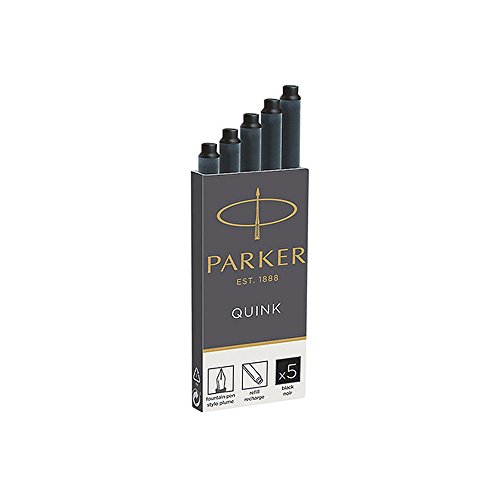PARKER Großraum-Tintenpatronen QUINK, schwarz, Sie erhalten 1 Packung, Packungsinhalt: 5 Patronen PARKER Großraum-Tintenpatronen QUINK, schwarz, Sie erhalten 1 Packung, Packungsinhalt: 5 Patronen von PARKER