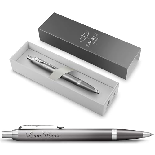 Parker IM Rituals Grey Chrome Kugelschreiber mit Gravur | Premium Stift | Geschenkbox | personalisiertes Geschenk | | Geburtstag (Grey Chrome) von Parker