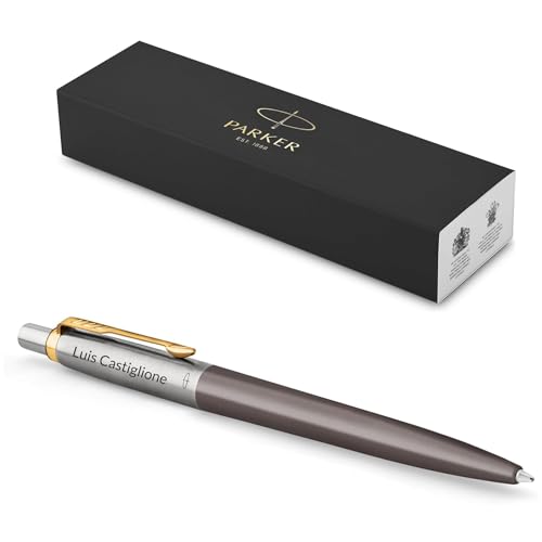 Parker Jotter Core Recycelt mit Gravur | Premium Stift | Geschenkbox | blaue oder schwarze Mine | personalisiertes Geschenk | Namen | Geburtstag (Grey GT) von Parker