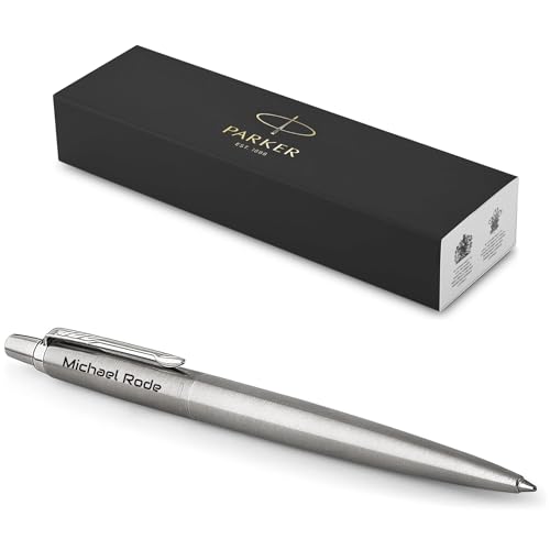 Parker Jotter Core Recycled mit Gravur | Premium Stift | Geschenkbox | blaue oder schwarze Mine | personalisiertes Geschenk | Namen | Geburtstag (Edelstahl C.C.) von Parker