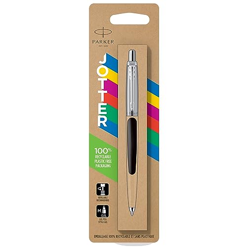 PARKER Jotter Originals Gelschreiber | 90er Jahre Retro schwarzes Finish | mittlere Spitze (0,7 mm) | schwarze Tinte | 1 Stück von PARKER