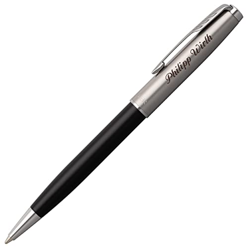 PARKER Kugelschreiber Sonnet Essential Metal & Black Lacquer 2146872 mit Laser-Gravur von PARKER