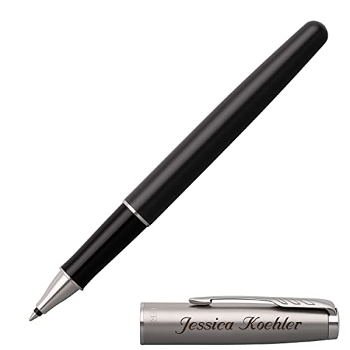 PARKER Tintenroller Sonnet Essential Metal & Black Lacquer 2146871 mit Laser-Gravur von PARKER