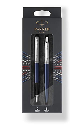 Parker 2046255 DuoSet JOTTER Füller und Kugelschreiber M Blister Royal Blau von Parker