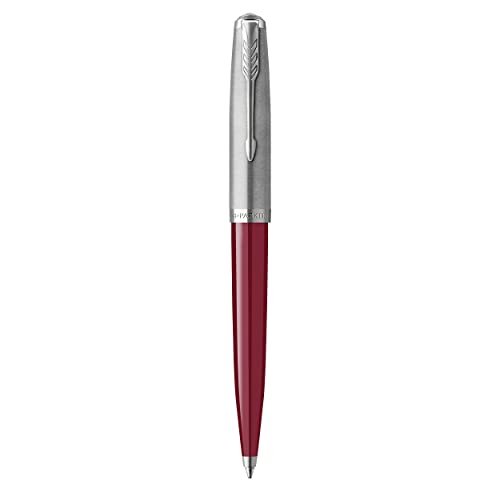 Parker 51 Kugelschreiber | Burgunderroter Schaft mit Chromfarbenen Zierteilen | Mittlere Schreibspitze mit Schwarzer Nachfüllmine | Geschenkbox Parker 51 Kugelschreiber | Burgunderroter Schaft mit Chromfarbenen Zierteilen | Mittlere Schreibspitze mit Schwarzer Nachfüllmine | Geschenkbox von Parker