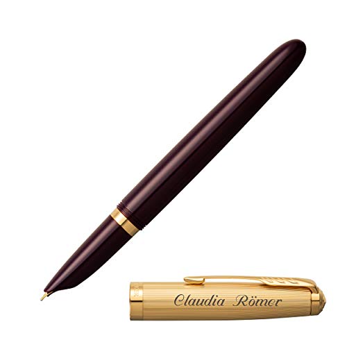 Parker 51 Premium Füllfederhalter Plum 18K G.C. 2123517 mit Laser-Gravur Edelharzgehäuse Edelstahlkappe von PARKER