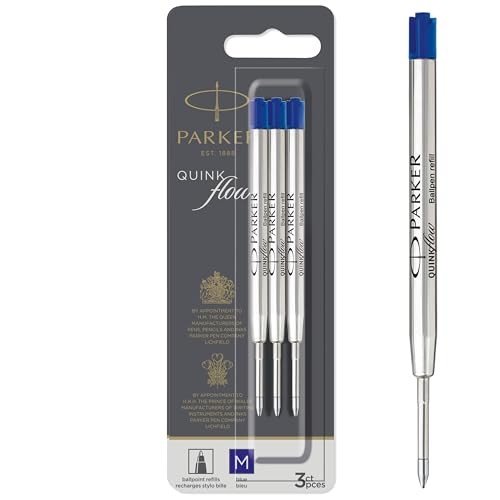 Parker Ballpoint Pen Refills | Medium Point | Blue QUINKflow Ink | 3 Count von PARKER