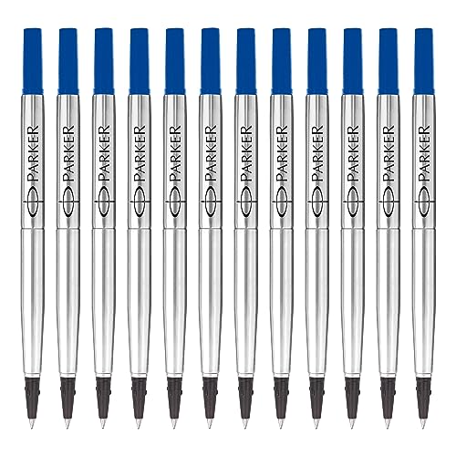 Parker Ersatzminen für Tintenroller | feine Spitze | blaue QUINK Tinte | 12 Stück von PARKER