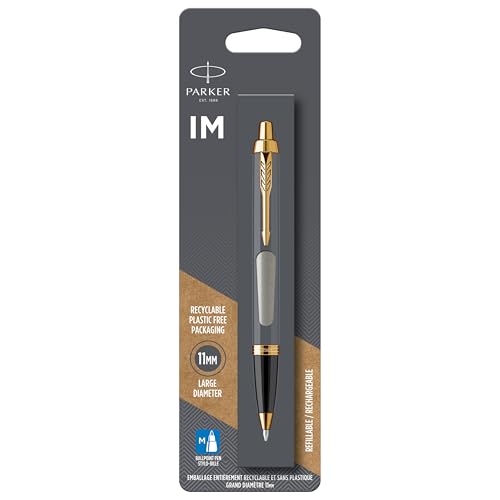 Parker IM Kugelschreiber | Brushed Metal | mittelstarke Schreibspitze | Nachfüllmine mit blauer Tinte | Blister-Verpackung von Parker