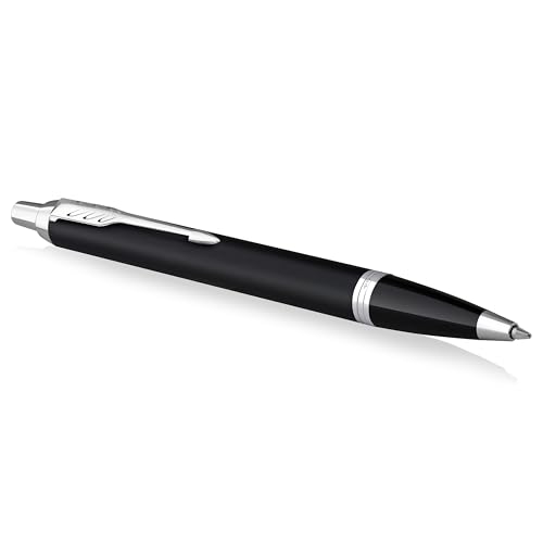 Parker IM Kugelschreiber | Mattschwarz mit Chrom-Zierteilen | mittlere Spitze mit blauer Tinte | Geschenkbox Parker IM Kugelschreiber | Mattschwarz mit Chrom-Zierteilen | mittlere Spitze mit blauer Tinte | Geschenkbox von PARKER