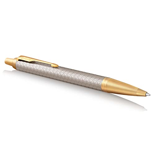 Parker IM Kugelschreiber | Premium Warm Silver | Mittlere Spitze | Blau | Geschenkbox von PARKER