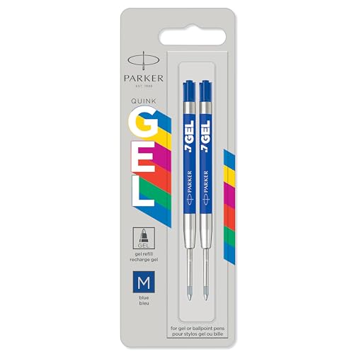 Parker Jotter Originals Nachfüllminen mit Geltinte | blaue Geltinte Nachfüllungen | mittlere Schreibspitze mit (0,7 mm) | 2 Stück von PARKER