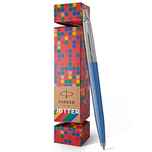 Parker Jotter Originals mit Knallbonbon Verpackung | Nachfüllbarer Kugelschreiber | Oberfläche in Blue Denim | 100 Prozent recycelbare und plastikfreie Verpackung, Blau von PARKER