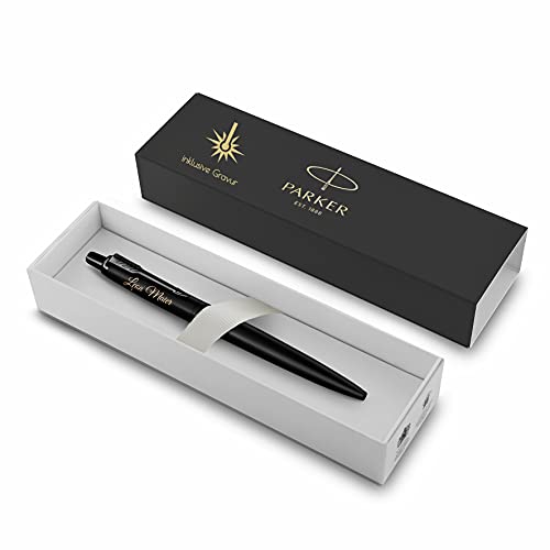 Parker Jotter XL Monochrome Kugelschreiber mit Gravur | Premium Stift | Geschenkbox | blaue Tinte | edel | personalisiertes Geschenk | Namen | graviert | Geburtstag | Idee (Black) von PARKER