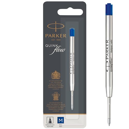 Parker Kugelschreibermine | mittlere Schreibspitze | blaue QUINKflow Tinte | 1 Ersatzmine für Kugelschreiber von PARKER