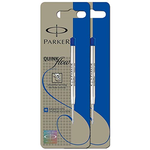 Parker QINK Kugelschreiber Ersatzmine (Linienstärke M) Blisterkarte à 2 Stück blau von PARKER