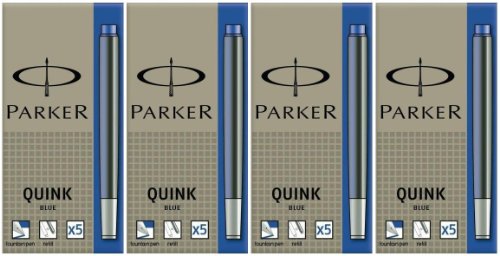 Parker Quink, Tintenpatronen, Blau, 20 Stück (4 x 5) von PARKER