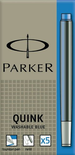 Parker Quink Tintenpatronen Standard Long 5 Stück Bleu Permanent von PARKER