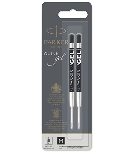 Parker S0881500 Ersatzgelminen Quink (für Kugelschreiber, mittlere Strichbreite, schwarze Tinte, 2er-Pack) von PARKER