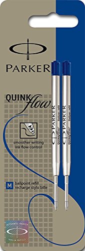 Parker S0909590 Ersatzminen QuinkFlow (für Kugelschreiber, mittlere Strichbreite, blaue Tinte, 2er-Pack) von Parker
