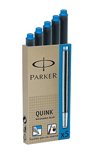 Parker Tintenpatrone Quink Packung mit 5 Stück, königsblau Parker Tintenpatrone Quink Packung mit 5 Stück, königsblau von Parker