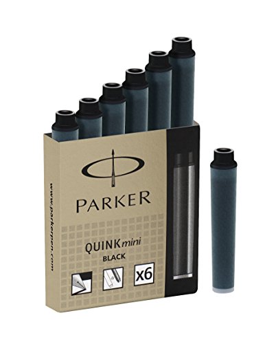 Parker Quink Tinten-Mini-Kartusche Permanent 6 Stück Schwarz von PARKER
