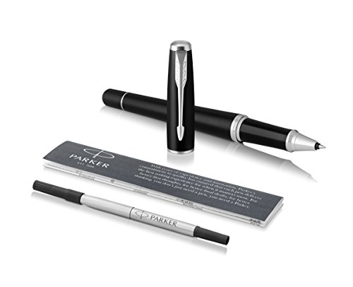 Parker Urban Tintenroller | Muted Black mit Chromzierteilen | feine Spitze | Schwarze Tinte | Geschenkbox von PARKER