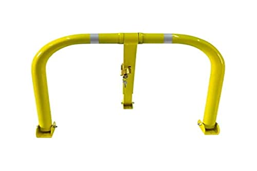 PARKING FACIL | Parkzaun/Cepo Guardaplazas Modell M | Manuelles Schloss mit Vorhängeschloss mit Reflexstreifen | Farbe: Gelb | Maße: 52,5 x 64 cm von PARKING FACIL