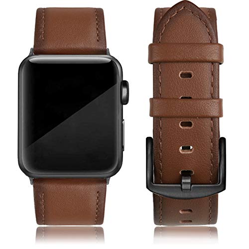 PARMPH Lederarmband kompatibel für Apple Watch 42mm 44mm 45mm, echtes Leder Retro Vintage Armband kompatibel mit iWatch Series 9 8 7 6 5 4 3 2 1 SE Sports & Edition Herren, Orange von PARMPH